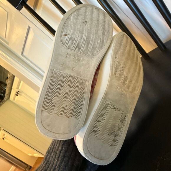 J.Crew pink gingham canvas slip on sneakers 6 - Picture 6 of 10